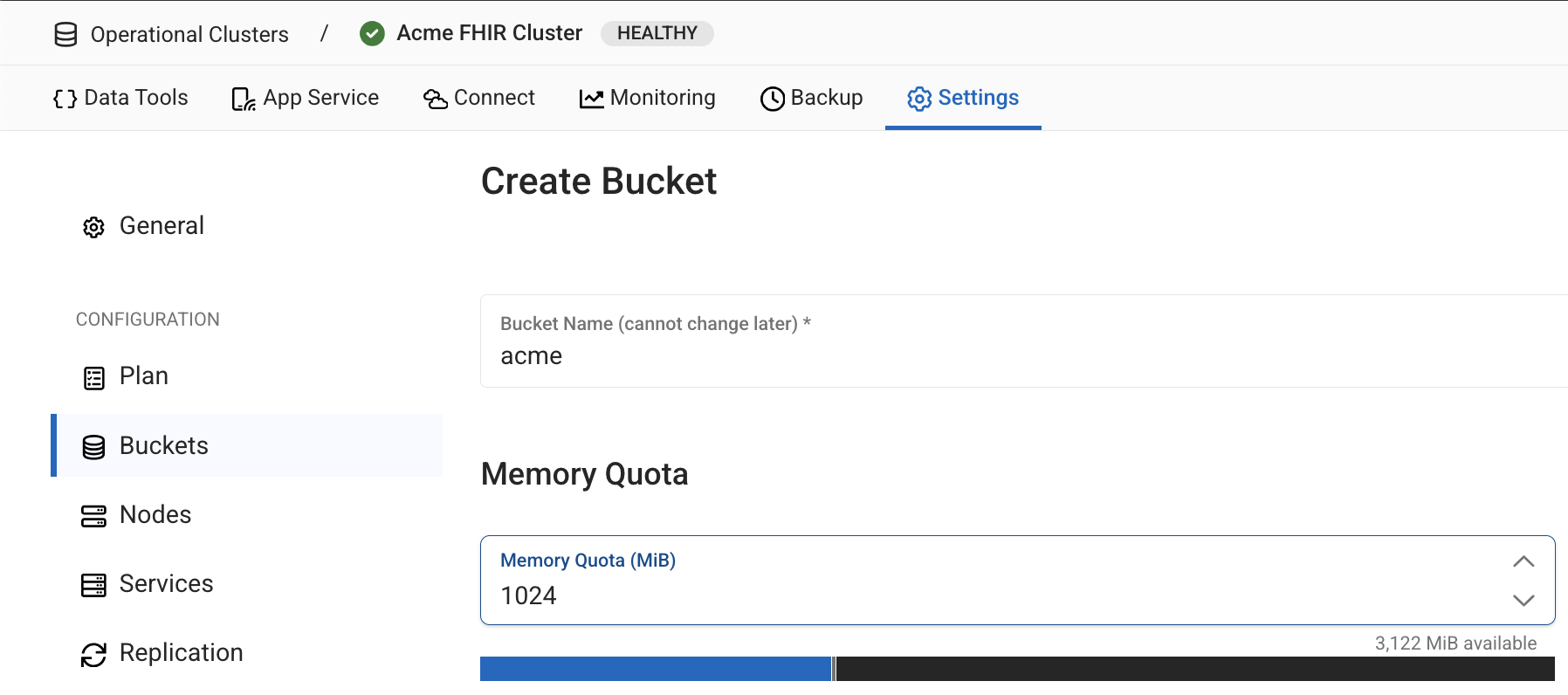 Create FHIR Tenant Bucket
