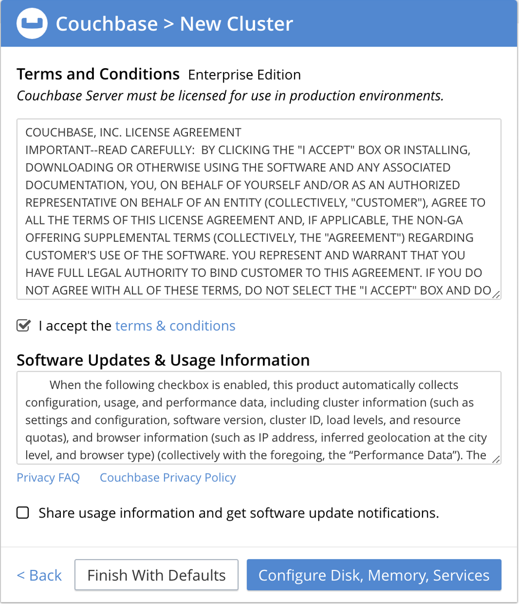 Configure Disk, Memory, Services