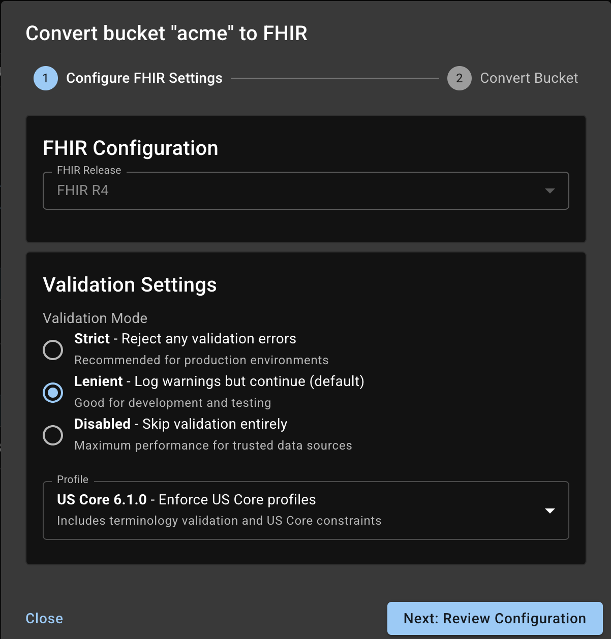 Add FHIR to bucket